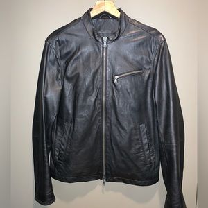John Varvatos Leather Racer Moto Jacket (Men’s Medium)